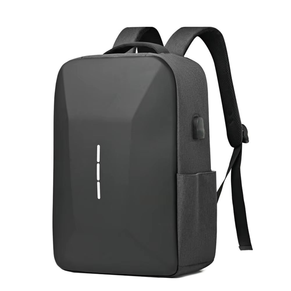 Men Portable Casual Backpack Large Capacity Zipper Daypack Secure Password Lock Waterproof with USB Charging Port Laptop Bag